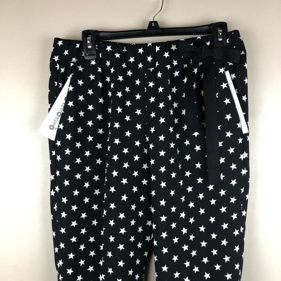 J. Crew Black/White Stars Print Pants. Size 8. - Picture 7 of 8